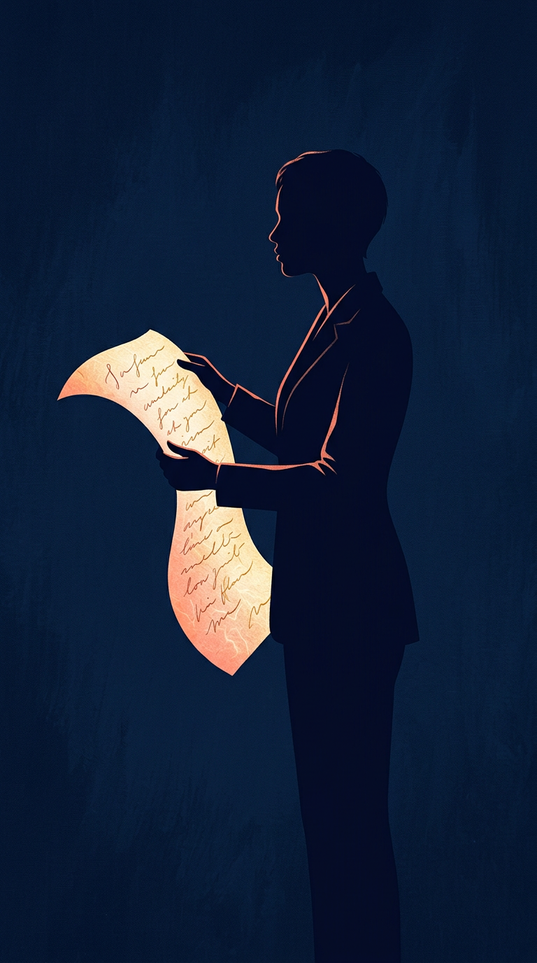Silueta de una persona leyendo poesía